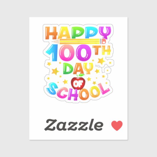 100 dagen schoolleraar 100e schooldag sticker (Vel)