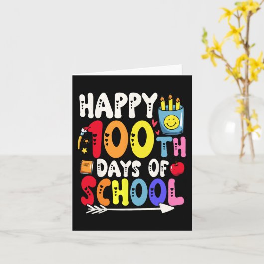 100 dagen schoolleraar en student 1 kaart (Gele Bloem)