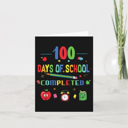 100 dagen schoolleraar en student 1 kaart (Voorkant)