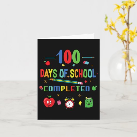 100 dagen schoolleraar en student 1 kaart (Gele Bloem)