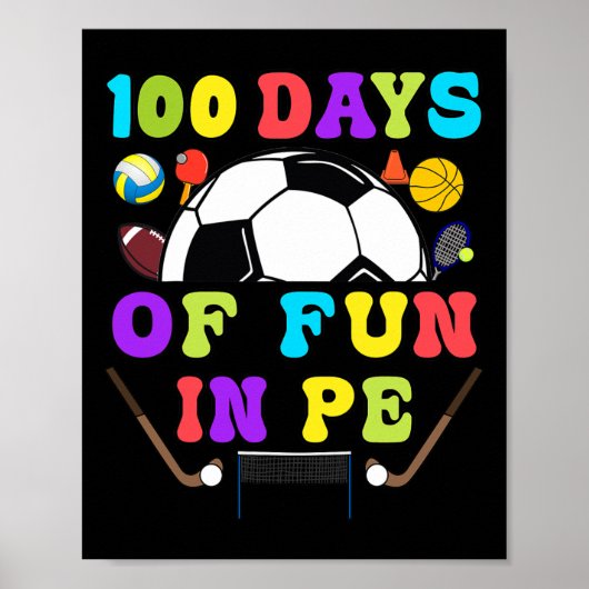 100 dagen schoolleraar Gym Coach Phys ed Poster (Voorkant)