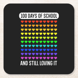 100 dagen schoolleraar kartonnen onderzetters