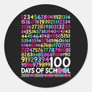 100 dagen schoolleraar Kind 100e dag Wiskunde gevo Ronde Sticker