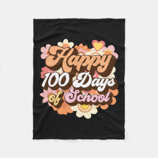 100 dagen schoolleraar Kinder retro Happy 100th Fleece Deken