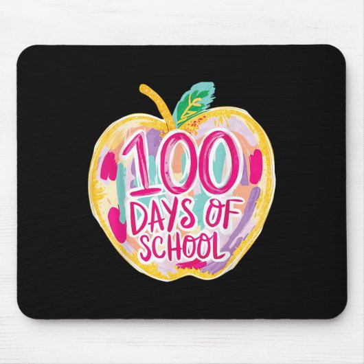 100 dagen schoolleraar Kinder retro Muismat (Voorkant)