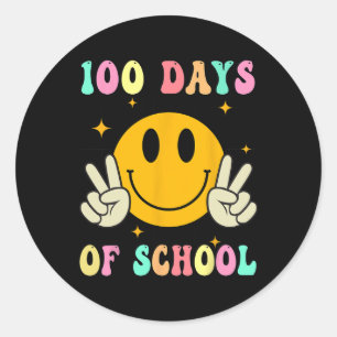 100 dagen schoolleraar Kinderen 100e Schoo-dag Ronde Sticker