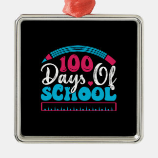 100 dagen schoolleraar metalen ornament