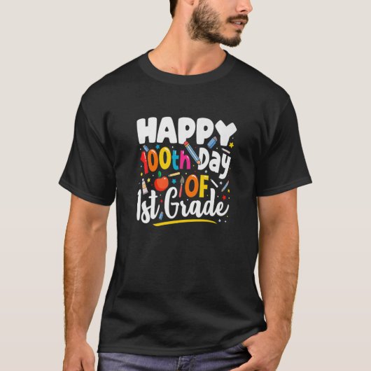 100 dagen schoolleraar Shirt 100e dag van (Voorkant)