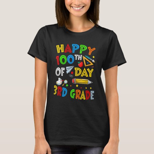 100 dagen schoolleraar Shirt 100e dag van (Voorkant)