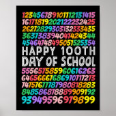 100 dagen schoolleraren Kinder 100e dag nummers Poster (Voorkant)