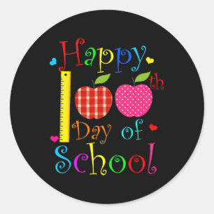 100 dagen schoolleraren Kinder meisjes vrolijk Ronde Sticker