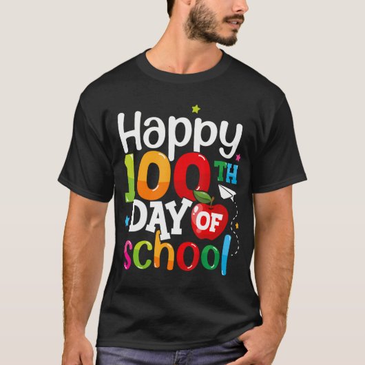 100 dagen schoolleraren Kinder meisjes vrolijk T-shirt (Voorkant)