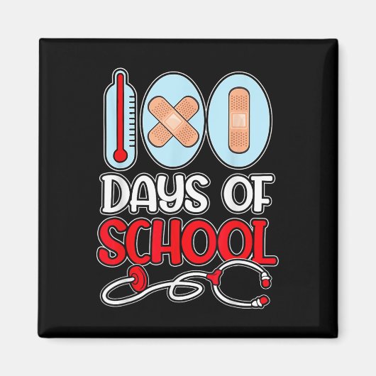 100 dagen schoolliefdesstethoscoop N Magneet (Voorkant)