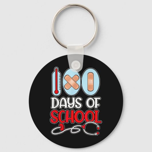 100 dagen schoolliefdesstethoscoop N Sleutelhanger (Voorkant)
