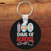 100 dagen schoolliefdesstethoscoop N Sleutelhanger (Voorkant)