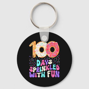 100 dagen schoolmeisje Schattige gestrooid Donut H Sleutelhanger