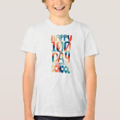 100 dagen schoolmeisje terug naar school Tri-Blend shirt (Voorkant)