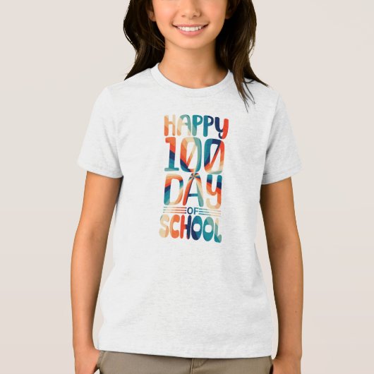 100 dagen schoolmeisje terug naar school Tri-Blend shirt (Voorkant)