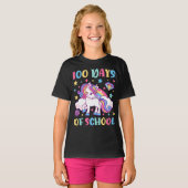 100 dagen schoolmeisje Unicorn Girls T-shirt (Voorkant volledig)