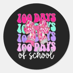 100 dagen schoolmeisjes Leraar 100ste schooldag Ronde Sticker