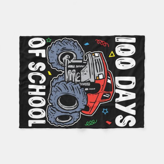 100 dagen schoolMonster, 100e Scho-dag Fleece Deken (Voorkant (Horizontaal))