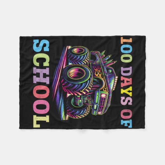 100 dagen schoolMonster, 100e Scho-dag Fleece Deken (Voorkant (Horizontaal))