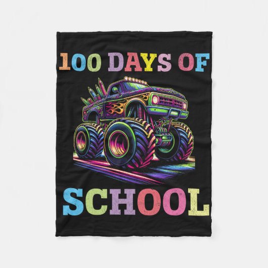 100 dagen schoolMonster, 100e Scho-dag Fleece Deken (Voorkant)