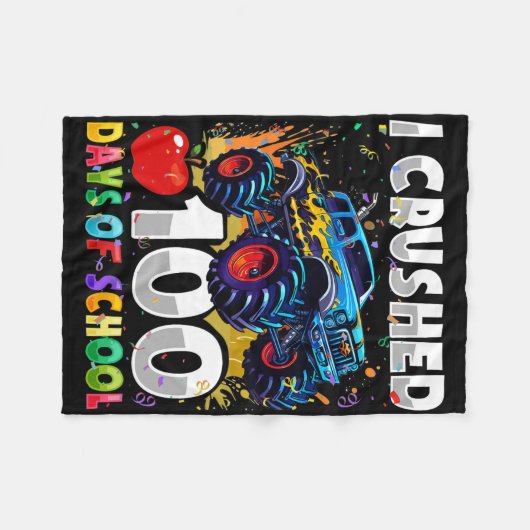 100 dagen schoolMonster, 100e Scho-dag Fleece Deken (Voorkant (Horizontaal))