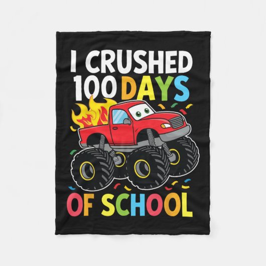 100 dagen schoolMonster, 100e Scho-dag Fleece Deken (Voorkant)