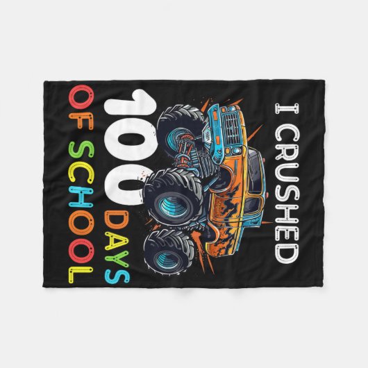 100 dagen schoolMonster, 100e Scho-dag Fleece Deken (Voorkant (Horizontaal))