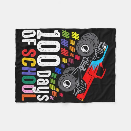 100 dagen schoolMonster, 100e Scho-dag Fleece Deken (Voorkant (Horizontaal))