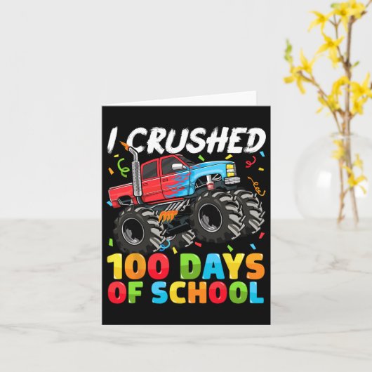 100 dagen schoolMonster, 100e Scho-dag Kaart (Gele Bloem)