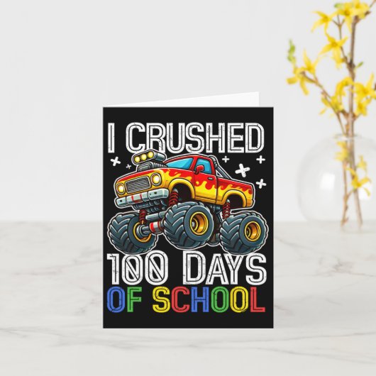 100 dagen schoolMonster, 100e Scho-dag Kaart (Gele Bloem)