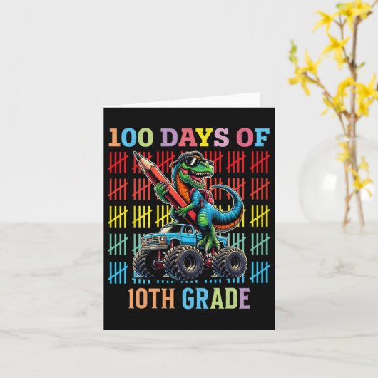 100 dagen schoolMonster, 100e Scho-dag Kaart (Gele Bloem)