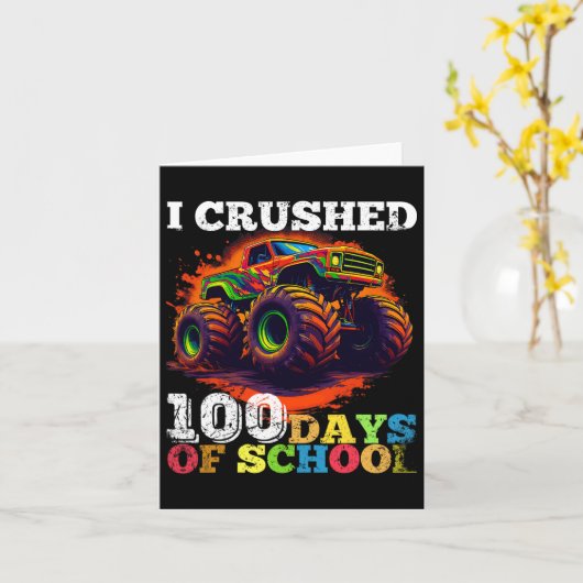 100 dagen schoolMonster, 100e Scho-dag Kaart (Gele Bloem)