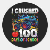 100 dagen schoolMonster, 100e Scho-dag Ronde Sticker (Voorkant)