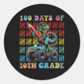 100 dagen schoolMonster, 100e Scho-dag Ronde Sticker (Voorkant)