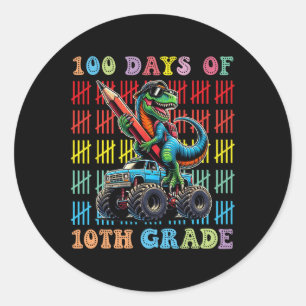 100 dagen schoolMonster, 100e Scho-dag Ronde Sticker