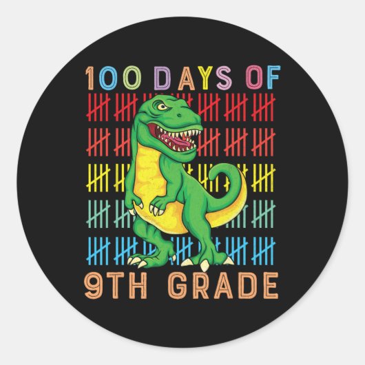 100 dagen schoolMonster, 100e Scho-dag Ronde Sticker (Voorkant)