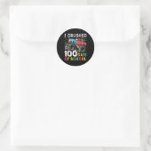 100 dagen schoolMonster, 100e Scho-dag Ronde Sticker (Tas)