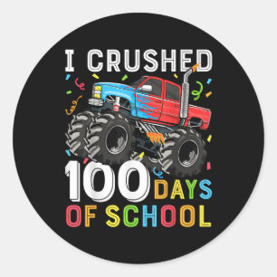 100 dagen schoolMonster, 100e Scho-dag Ronde Sticker