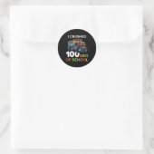 100 dagen schoolMonster, 100e Scho-dag Ronde Sticker (Tas)