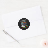 100 dagen schoolMonster, 100e Scho-dag Ronde Sticker (Envelop)