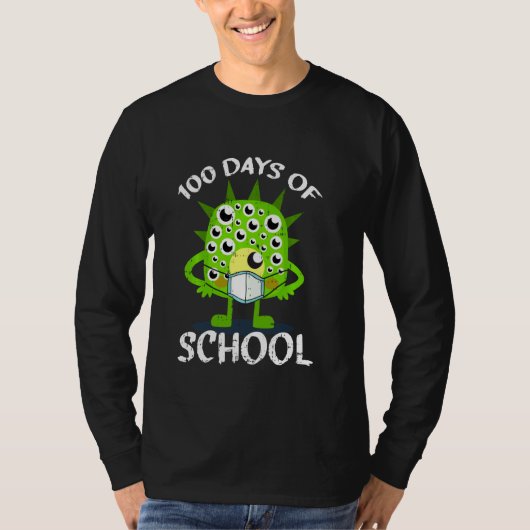 100 dagen schoolMonster Face Mask Student Quara T-shirt (Voorkant)