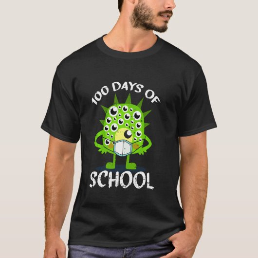 100 dagen schoolMonster Face Mask Student Quara T-shirt (Voorkant)