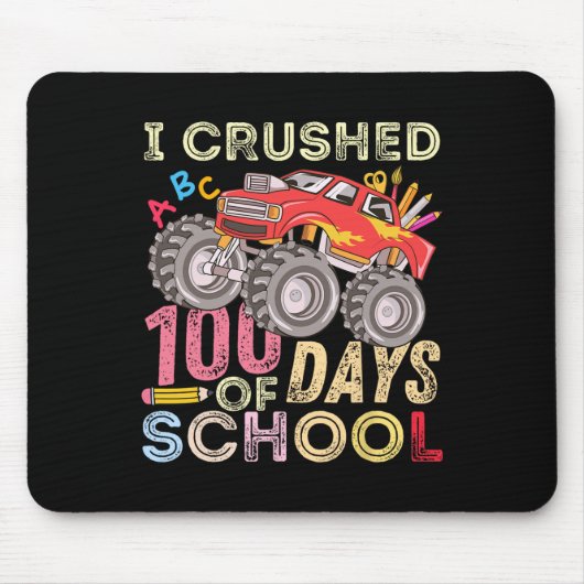 100 dagen schoolmonstertruck 100e dag muismat (Voorkant)