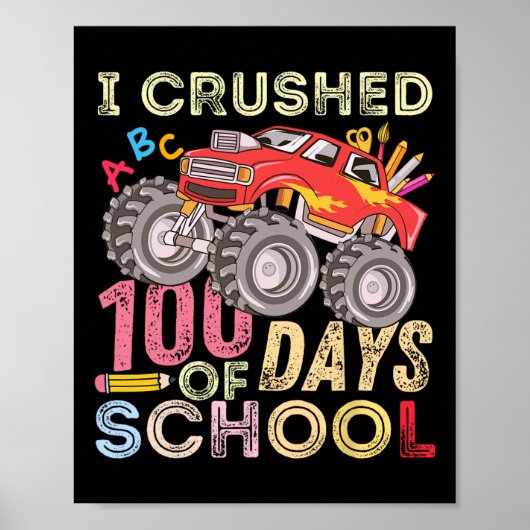 100 dagen schoolmonstertruck 100e dag poster (Voorkant)