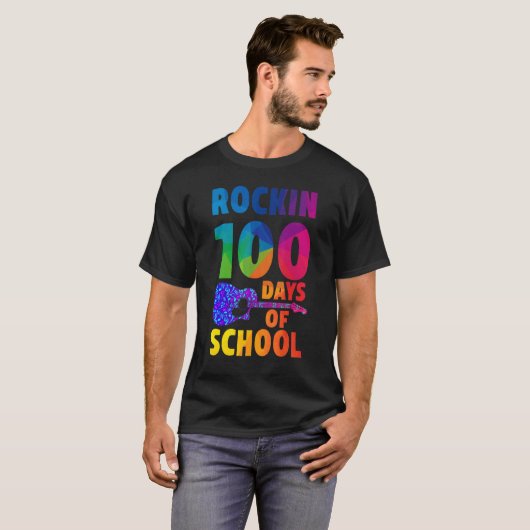 100 dagen schoolmuziekleraar t-shirt (Voorkant volledig)