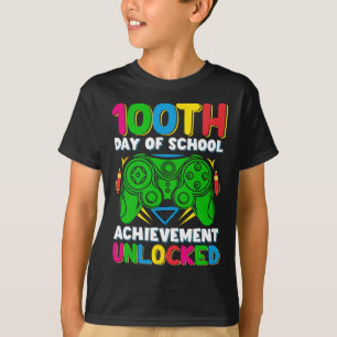 100 dagen schoolontgrendelde gamer 100 dagen t-shirt