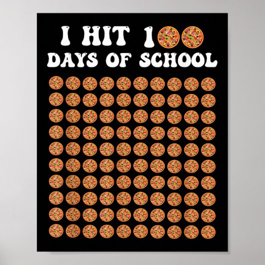 100 dagen schoolpizza 100ste schooldag poster (Voorkant)